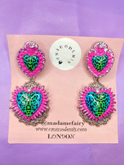 Leopard Heart Earrings