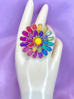 Rainbow Flower Ring Design